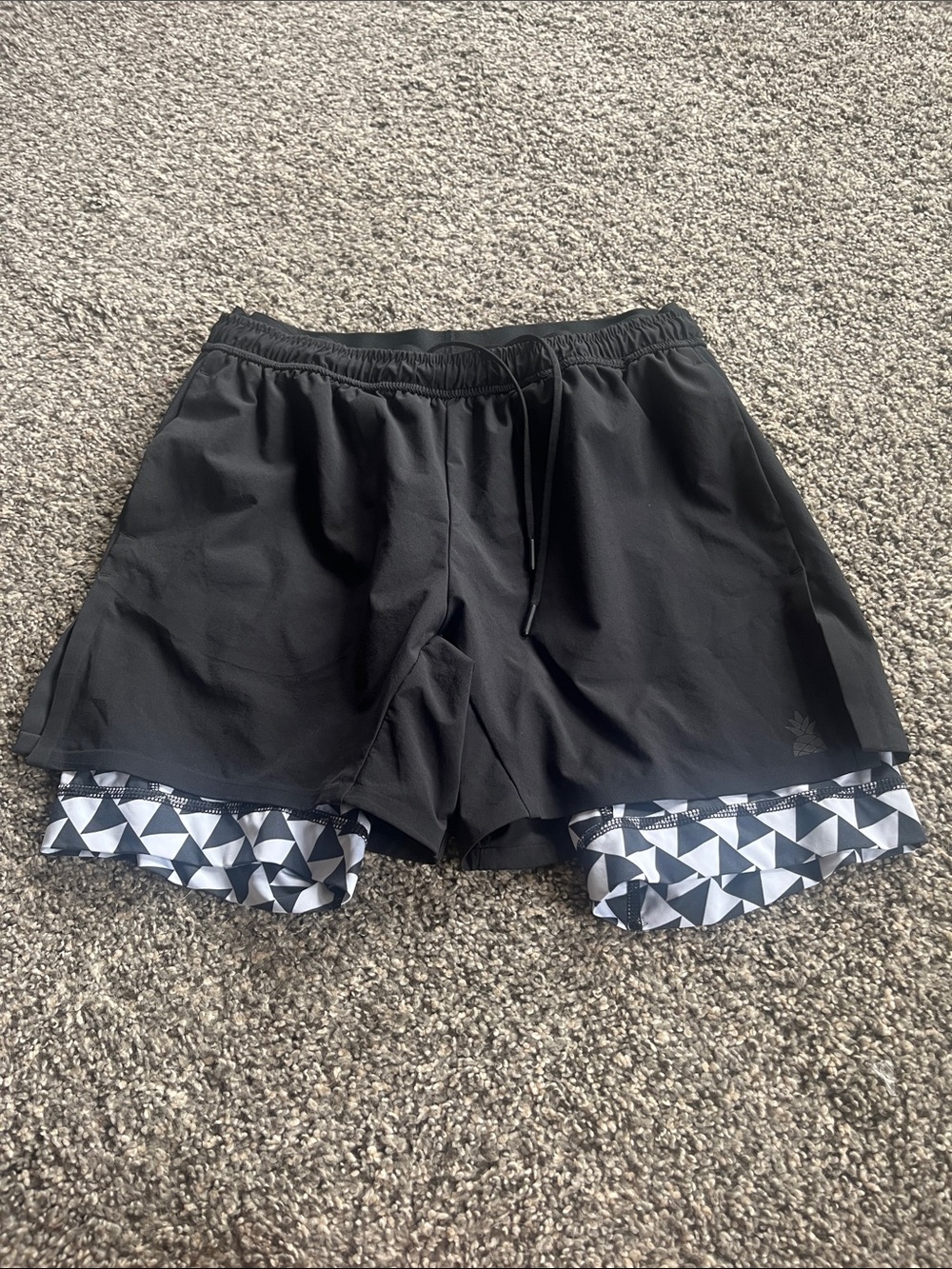 Chubbies Black and white layered Athletic Shorts
